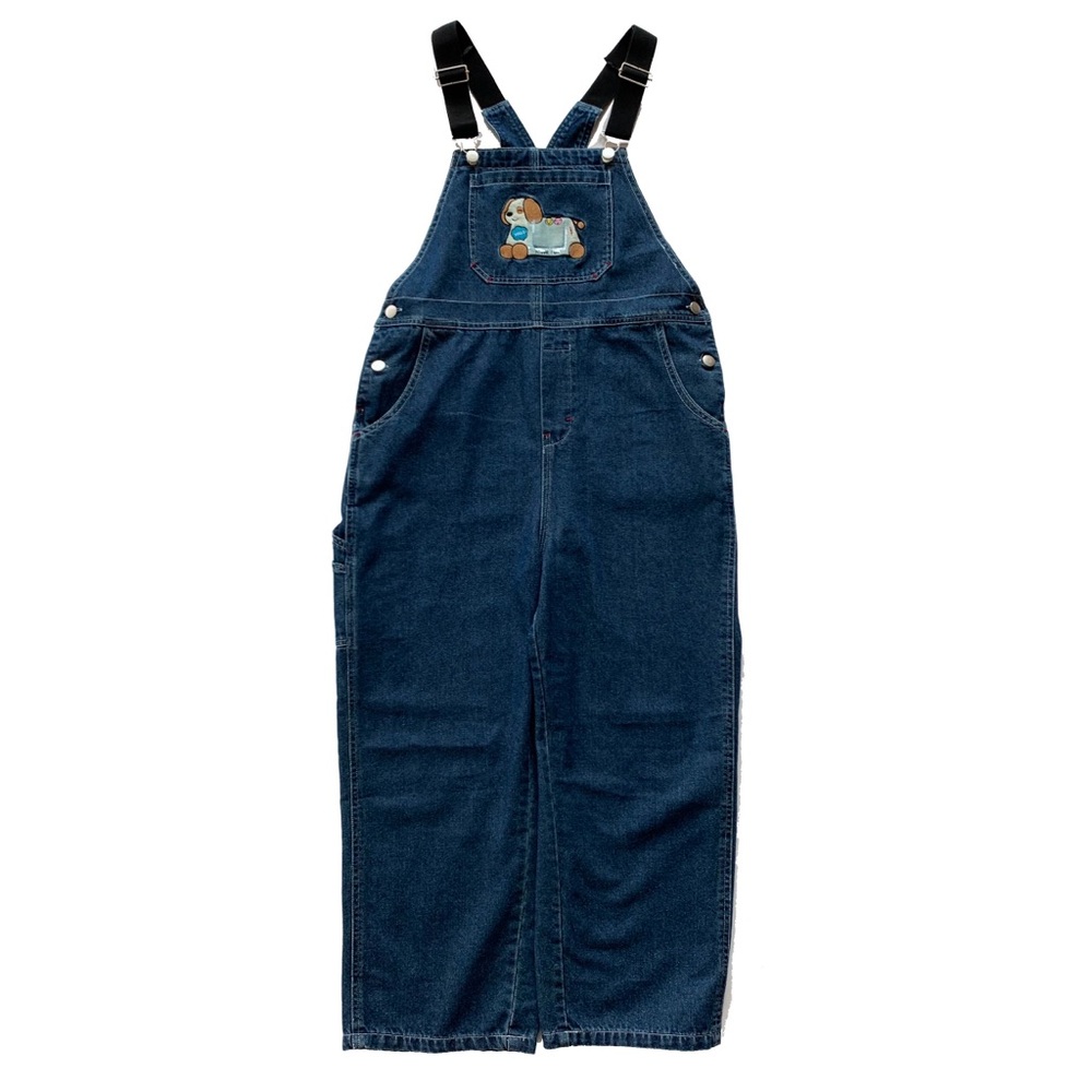 Denim Overalls with Dog Patch